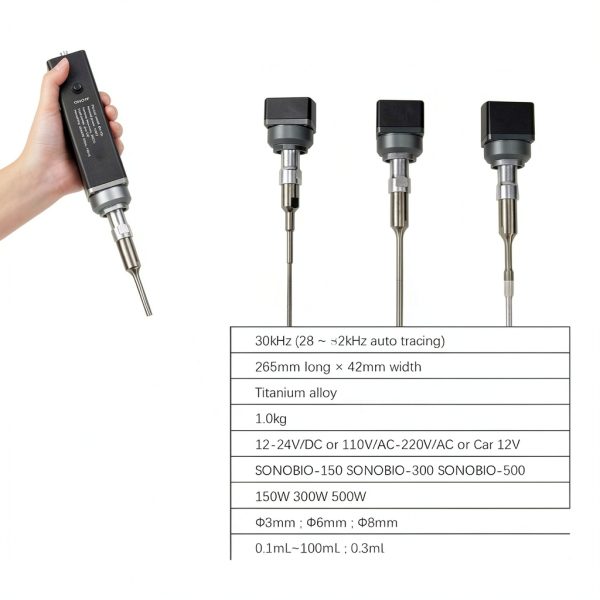 Ultrasonic Homogenizer SINO SONICS Sonobio-INTE-3 Ø3 mm Probe-3